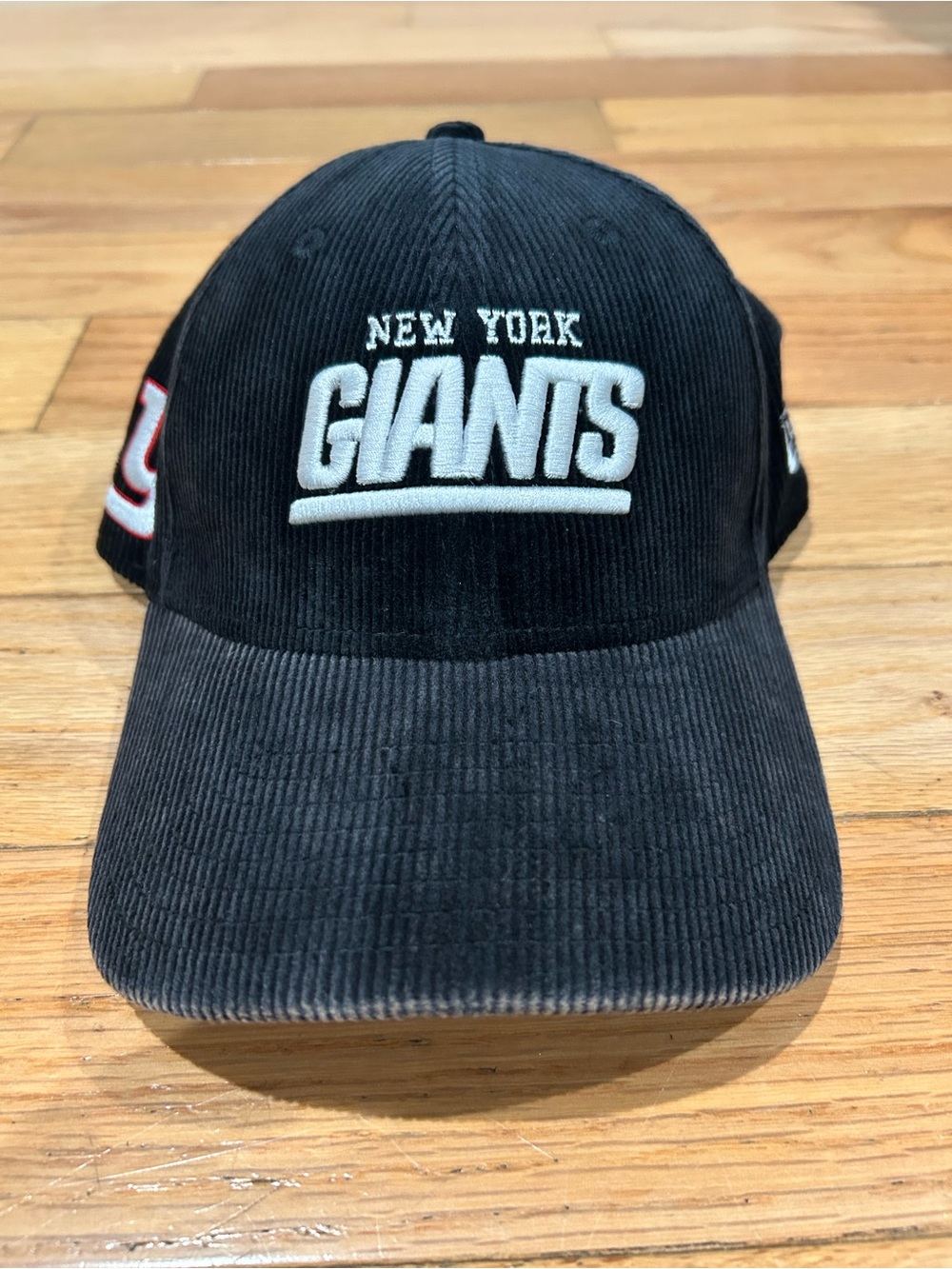 New Era Black Corduroy New York Giants Cap with White Logo